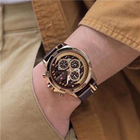 Sport Military Watches for Men Waterproof Watch Analog Quartz Leather Band Date - Picture 6 of 7